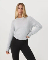 Émilie Cashmere Crew | Pale Grey Heather