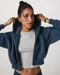 Restore Mini Full Zip Hoodie | Ocean Blue