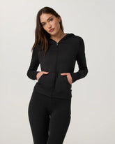 Halo Mini Full Zip Hoodie - Long | Black Heather