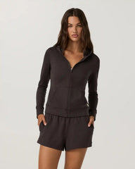Halo Mini Full Zip Hoodie - Long | Java Heather