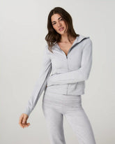 Halo Mini Full Zip Hoodie - Long | Pale Grey Heather
