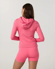 Halo Mini Full Zip Hoodie - Long | Sunset Pink Heather