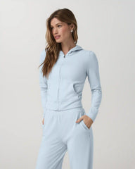 Halo Mini Full Zip Hoodie | Soft Sky Heather