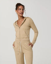 Halo Mini Full Zip Hoodie | Khaki Heather