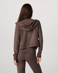 Halo Mini Full Zip Hoodie | Chocolate Milk Heather