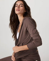 Halo Mini Full Zip Hoodie | Chocolate Milk Heather