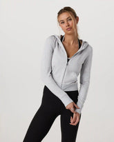 Halo Mini Full Zip Hoodie | Pale Grey Heather