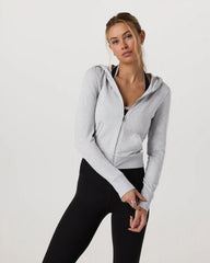 Halo Mini Full Zip Hoodie | Pale Grey Heather
