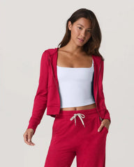 Halo Mini Full Zip Hoodie | Strawberry Heather