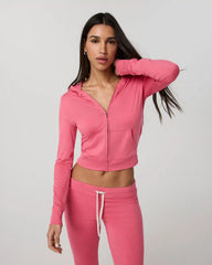 Halo Mini Full Zip Hoodie | Sunset Pink Heather