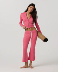 Halo Mini Full Zip Hoodie | Sunset Pink Heather