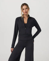 Halo Mini Track Jacket | Solid Black