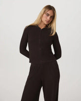 Waffle Full Zip Hoodie | Dark Java