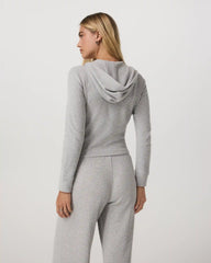 Waffle Full Zip Hoodie | Light Heather Grey