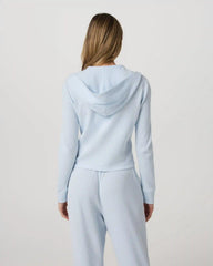 Waffle Full Zip Hoodie | Soft Sky