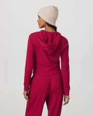 Waffle Full Zip Hoodie | Strawberry
