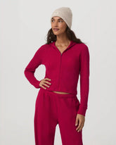 Waffle Full Zip Hoodie | Strawberry