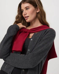 Émilie Cashmere Cardi | Charcoal Heather