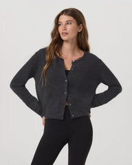 Émilie Cashmere Cardi | Charcoal Heather