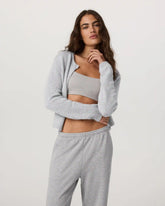 Émilie Cashmere Cardi | Pale Grey Heather