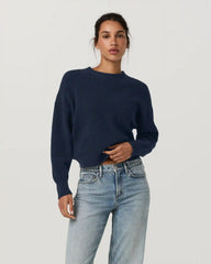 Oversized Cotton Waffle Sweater | Ink