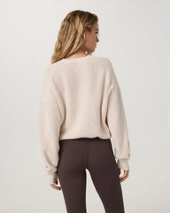 Oversized Cotton Waffle Sweater | Marshmallow