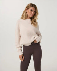 Oversized Cotton Waffle Sweater | Marshmallow