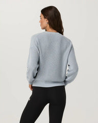 Oversized Cotton Waffle Sweater | Raindrop