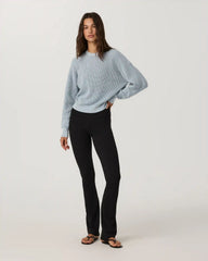 Oversized Cotton Waffle Sweater | Raindrop