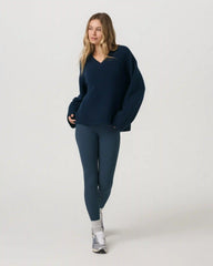 Émilie Cashmere Oversized V-Neck | Ocean Blue