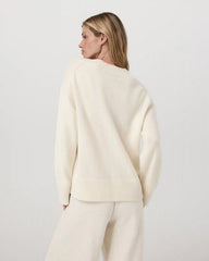 Émilie Cashmere Oversized V-Neck | Porcelain