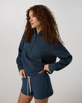 Pique Fleece Half Zip | Ocean Blue