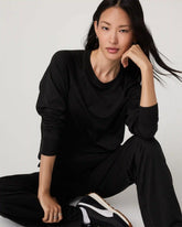 Long Sleeve Halo Crew | Black Heather