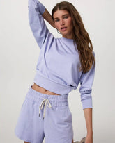 Long Sleeve Halo Crew | Lavender Mist Heather