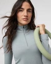 Halo Essential Half Zip | Chalk Blue Heather