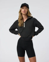 Restore Half Zip Hoodie | Washed Black