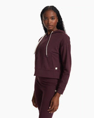 Granite Cropped Hoodie | Cerise Heather