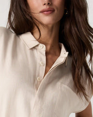 Trestles Twill Romper | Sand Dollar