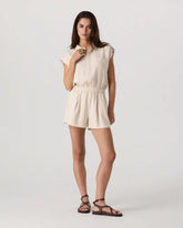Trestles Twill Romper | Sand Dollar