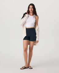 Villa Pinstripe Trouser Short | Navy Pinstripe