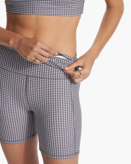 Studio Pocket Short | White Gingham Plaid