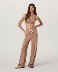 Halo Essential Wideleg Pant - Short | Nutmeg Heather