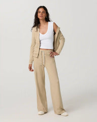Halo Essential Wideleg Pant - Long | Khaki Heather