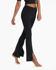 Lux Rib Split Bootcut | Black
