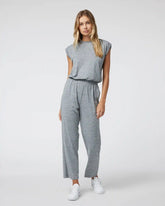 Short Sleeve Lux Crew Jumpsuit | Mallorca Heather