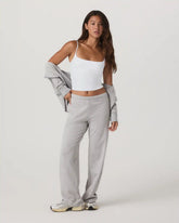 Halo Modern Straight Leg Pant-Long | Pale Grey Heather