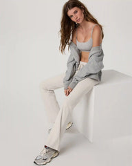 Halo Low Rise Slim Flare Pant | Ecru Heather