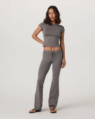 Halo Low Rise Slim Flare Pant | Chia Heather