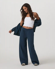 Restore Ultra Wideleg Sweatpant - Long | Ocean Blue