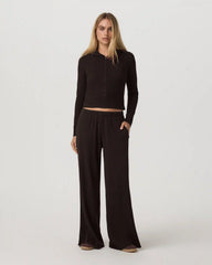 Waffle Wideleg Pant | Dark Java